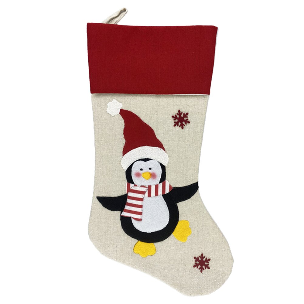Kinderen kerst non-woven kerstsok kerstman patroon snoepzak kerstversiering: D