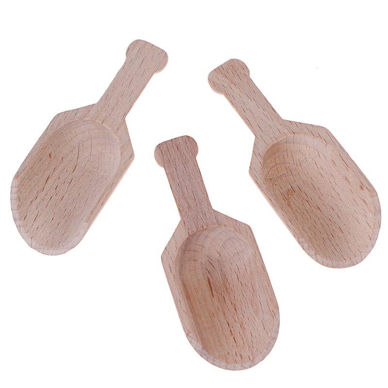 3 stk/sæt træ badesalt ske træ kaffe te kugler mini slik badesalt krydderier smage skeer
