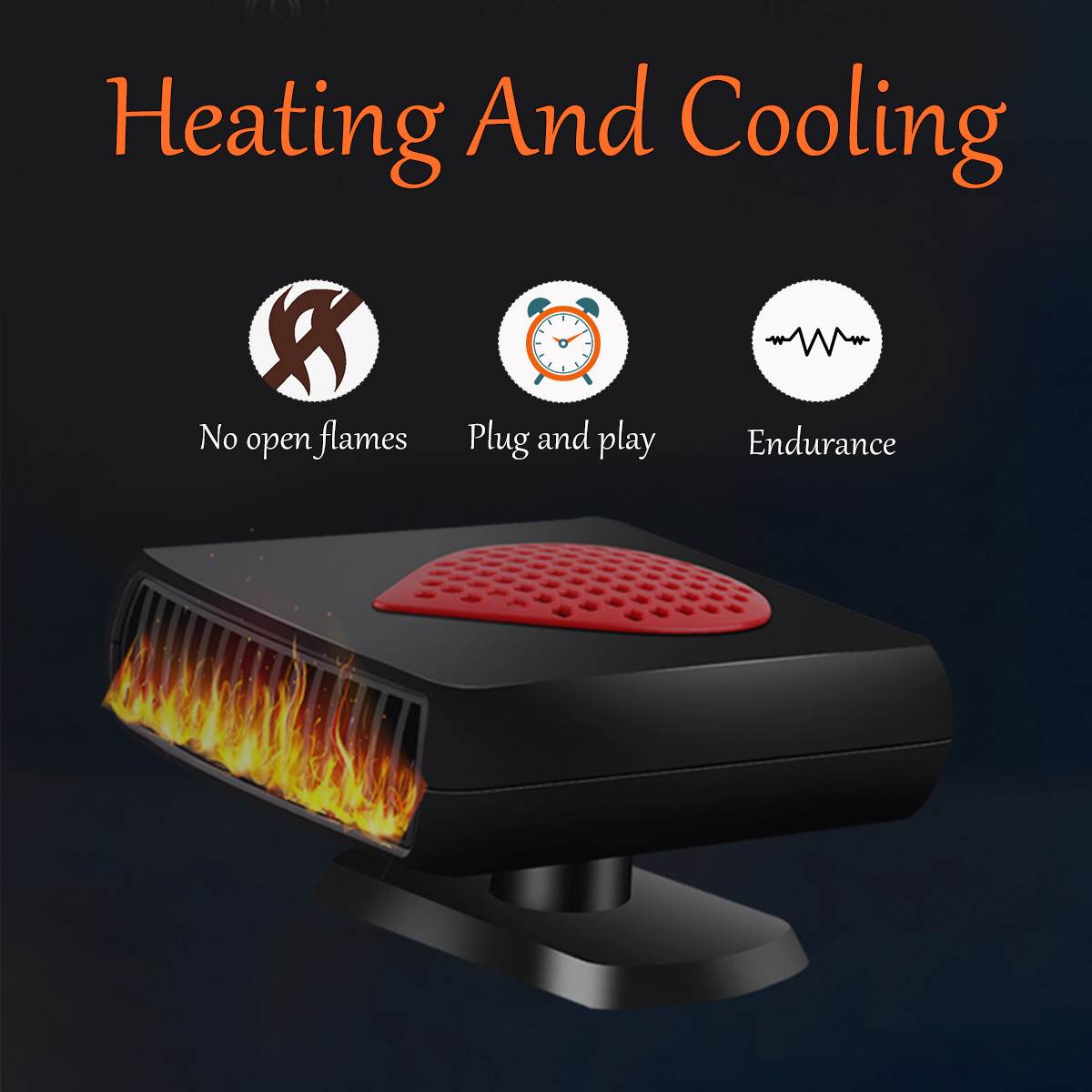 Audew 500W Car Heater 12/24V Electric Heater Glass Defrost Defog Heating Machine for RV, Motorhome Trailer, Trucks, Boats