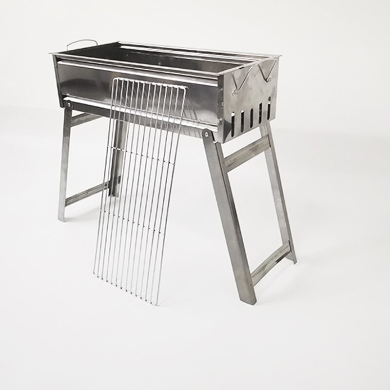 Outdoor portable home square stainless steel metal bbq grill on table