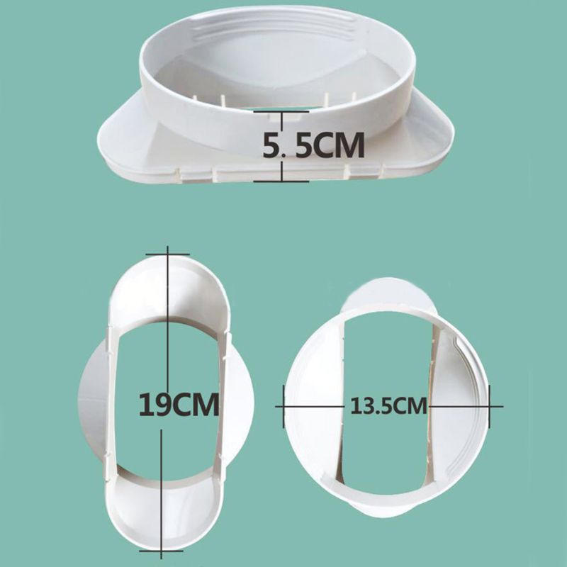 13cm Dia Flat Mouth Air Conditioning Body Exhaust Duct Interface Pipe Connector E7CB