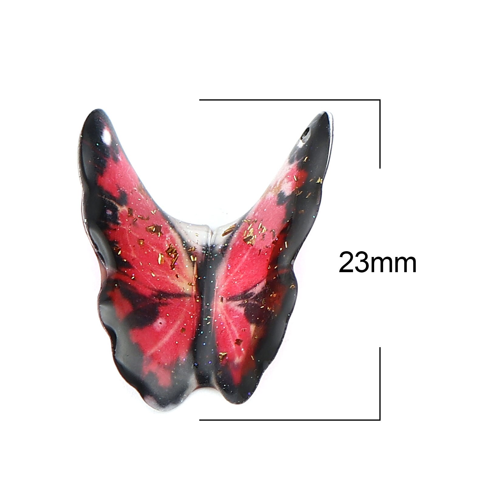 3/5PCs fascini del pendente della serie della farfalla dell'insetto della resina per la fabbricazione di gioielli foglia d'oro farfalla animale blu viola stagnola 23mm x 22mm: 5PCs-14