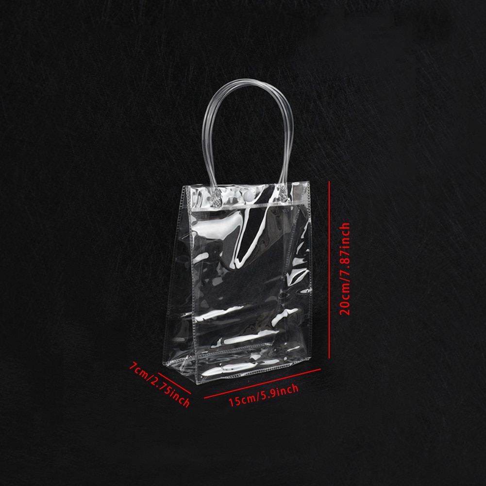 1 pc doorzichtige draagtassen van pvc, doorzichtige boodschappentas, draagbare handtas, casual opbergtas, best verkocht