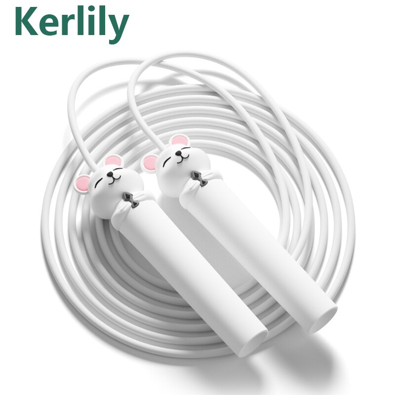 Jump Rope For Kids Child Skipping Rope Cartoon Children PVC Adjustable Exercise School Workout Equipment Kerlily: White mouse