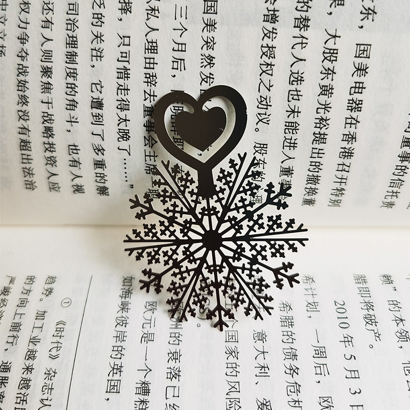 Metall Blume Lesezeichen Edelstahl Schneeflocke Buch Seite Marker wie Weihnachten 30 teile/los