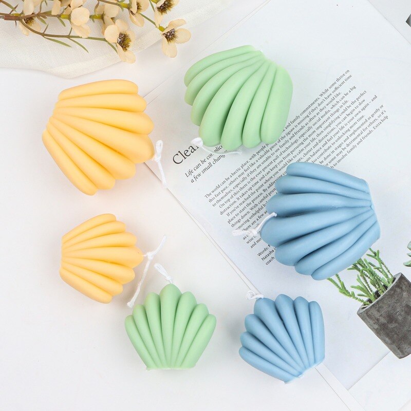 DIY 3D Shell Candle Mold 3d Silicone Molds Aroma Candles Molds for Plaster Candle Making Supplies Handmade Form