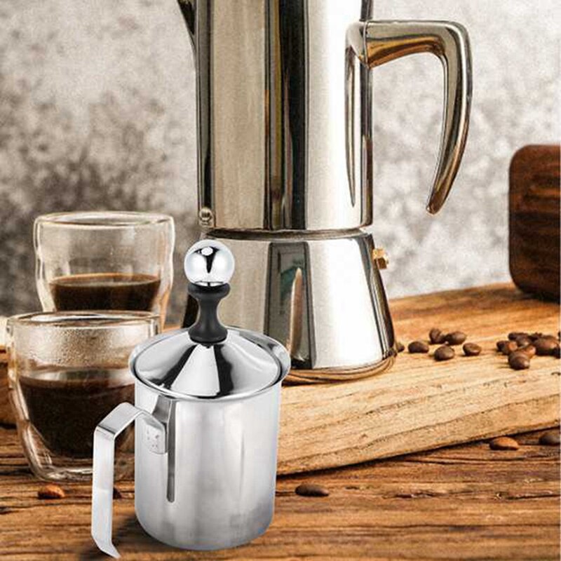 Premium Stainless Steel Coffee Filter with Manual Milk French Press Coffee Maker
