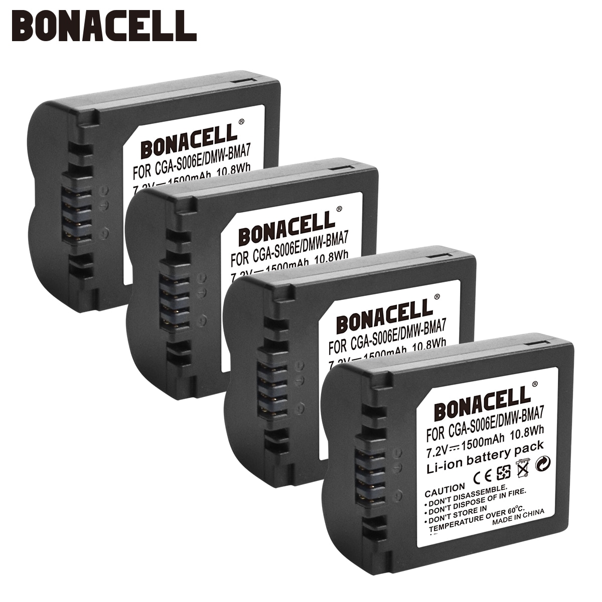 Bonacell 1500mAh CGA-S006 CGR CGA S006E S006A S006 DMW-BMA7 Camera Battery for Panasonic DMC FZ7 FZ8 FZ18 FZ28 FZ50 FZ30 L50