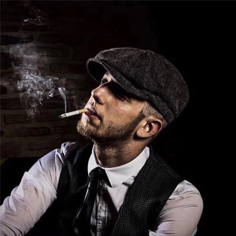 De sombrero maldito gangster octogonal sombrero retro británico vendedor de periódicos sombrero hombre gorra plana para hombre y mujeres pintor sombrero