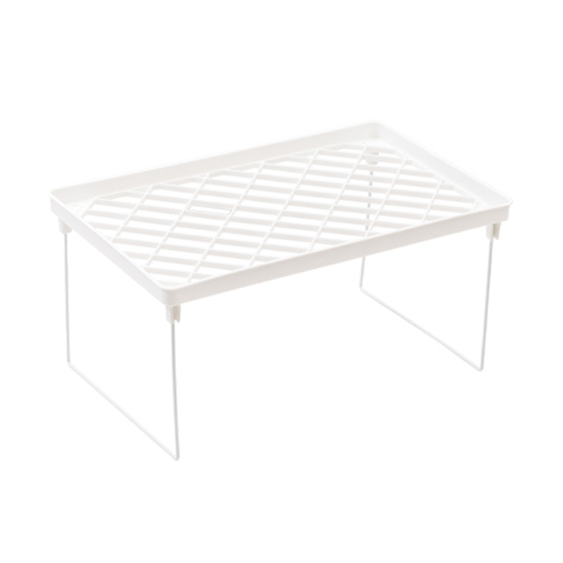 Desk Countertops Stackable Foldable Stand Rack White Wire Stacking Cabinet Shelf: Yellow