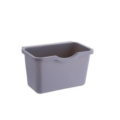 Plastic Basket Hanging Trash Can Waste Bin Garbage Can Storage Box Trash Storage Desktop Kitchen Holder Cabinet Door Hanging Can: GRAY