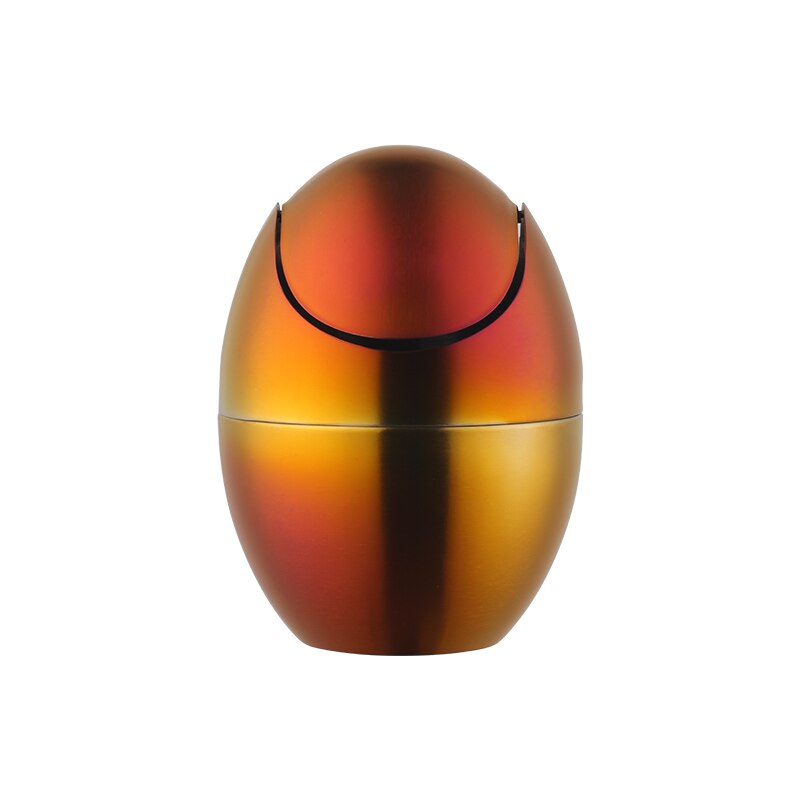 Cute Desktop Mini Flip Garbage Storage Bucket Office Household Stainless Steel Desk Waste Container Bucket Countertop Trash Can: rainbow NO.3