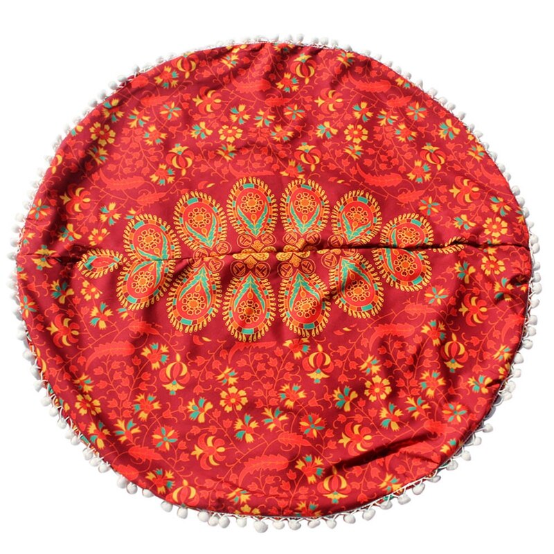 Pillow Case Large Mandala Floor Pillows Round Bohemian Meditation Cushion Cover Ottoman Pouf Pillowslip Home Decor