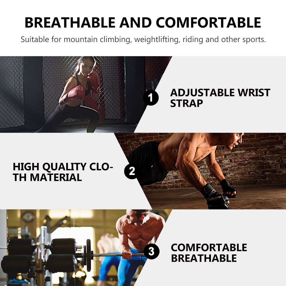 1 paar zwarte handschoenen sporthandschoen beschermende handschoenen sport fitness handpalmbescherming