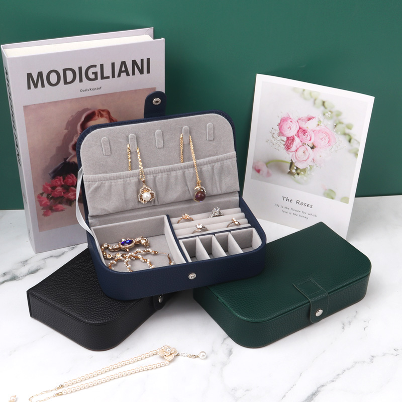 Caja organizadora de joyas portátil, joyeros organizador de joyas de viaje, pendientes de cuero, collar, anillo, caja de almacenamiento de joyería caja para joyeria alajeros para joyas organizador joyero portátil
