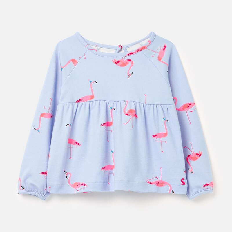 Små maven piger langærmede dyr flamingo børn piger toppe tees t-shirts baby børn tøj små piger skjorter: 5t