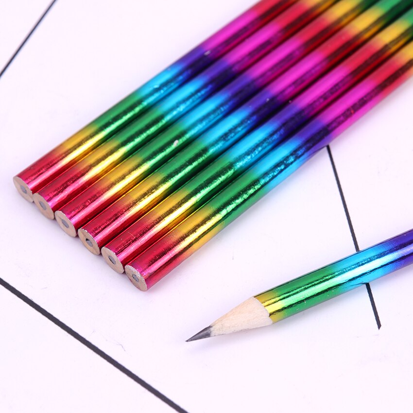 12PCS DIY Pencil HB Rainbow Pencil Wooden Pencil Stationery Items Drawing Supplies Cute Pencils School Office Stationery