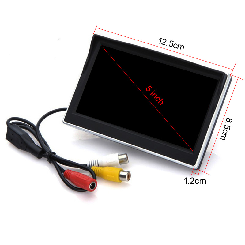5 inch TFT LCD Screen Car Monitor HD800*480 Reversing Parking Monitor with 2 Video Input For Reverse Rearview Camera