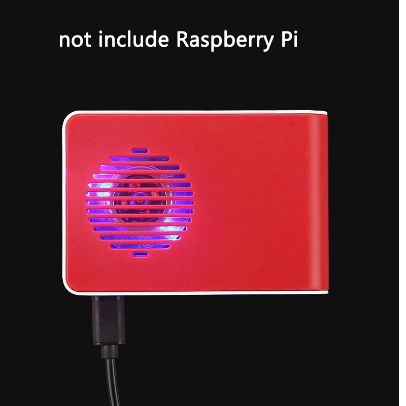 Abs Case Met Backlight Rgb Led Fan Plastic Rood Wit Shell Behuizing Voor Raspberry Pi 4 Model B