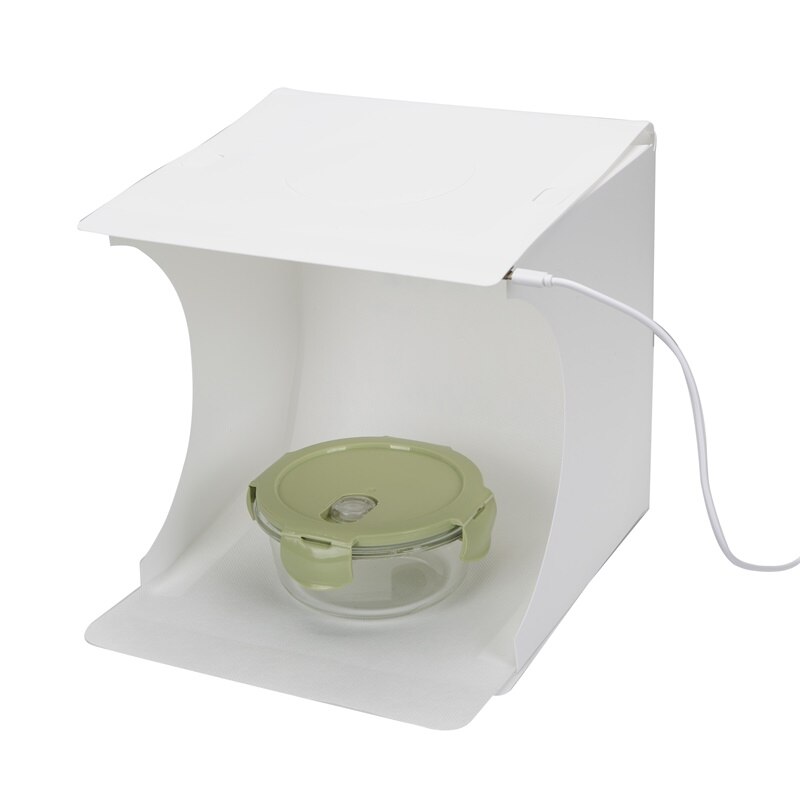 1Pc Folding Lightbox Double LED Light Soft Box Photography Photo Studio Softbox Photo Background Kit Accessories White