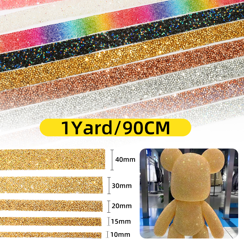 Garniture en strass de 1 mètre, 15mm/20mm, correction à /colle sur résine, ruban à paillettes, utiliser des vêtements, des chaussures, des décorations de robe de mariée