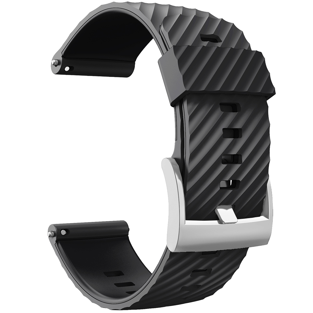 per Suunto 7/Suunto 9 cinturino di ricambio cinturino sportivo in silicone morbido per Suunto 9 Baro/9 spartano/9 GPS 24mm cinturino: nero