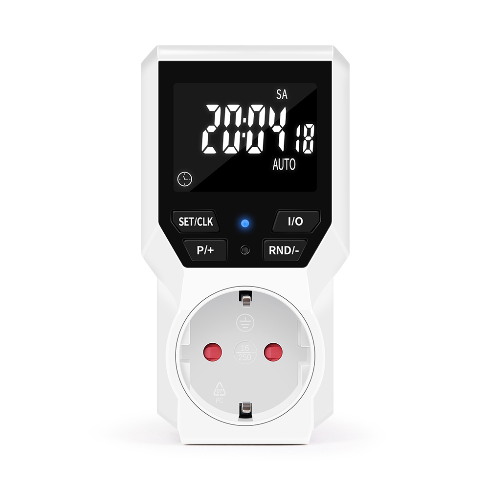 Digital 3680W Output Timer Socket EU Plug LCD Display Programmable Timer Switch 10 Group Timing Automatic Surge Protector: Gold