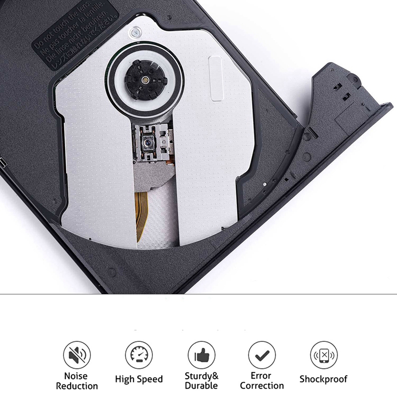 Lecteur CD/DVD externe, USB 3.0 de Type C, lecteur de CD Portable, graveur CD/DVD-RW, faible bruit, transfert de données à grande vitesse