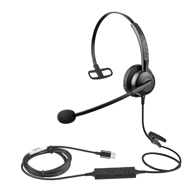 B15 Wired Earphone,Noise Reduction with voice control,Call center traffic headphone,PC/Phone/Microphone headset,Single ear: Multi-color