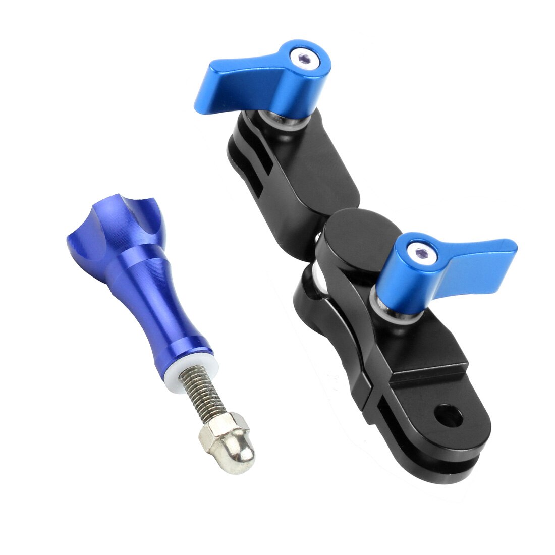 BGNing 360 Degree Rotation Metal Adapters Helmet Adapters Mounts for Gopro for Osmo Action for AKASO EK7000 4K Action Camera: Blue w Long Screw