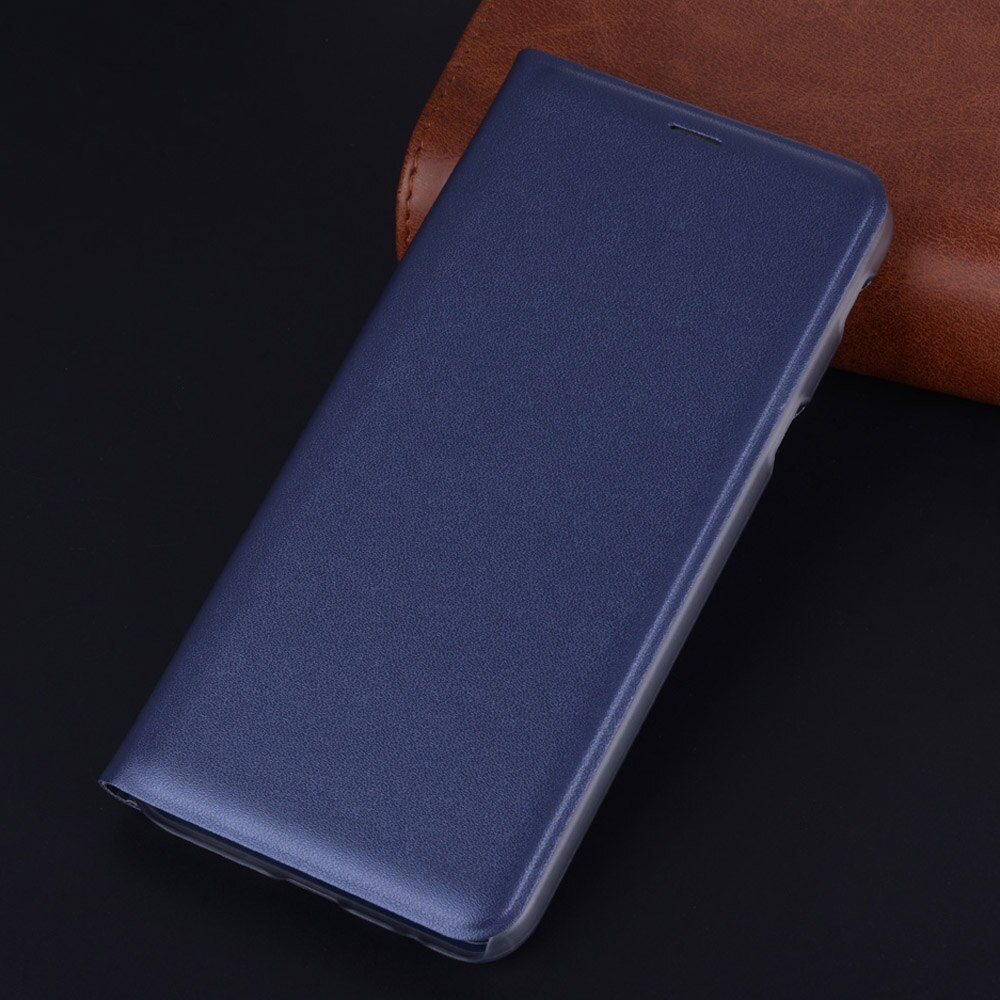 360 Full Cover Leather Phone Case For Samsung Galaxy J6 J 6 SM J600 J600F J600G SM-J600 SM-J600FN Flip Wallet Case Funda: Dark blue