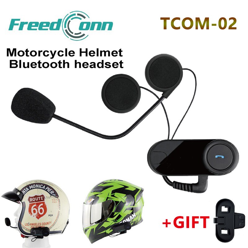 Freedconn Helm Headset Bluetooth Headset Auto-ontvangen telefoongesprekken + Luisteren naar Muziek GPS Capacete Microfoon Casco Hoofdtelefoon