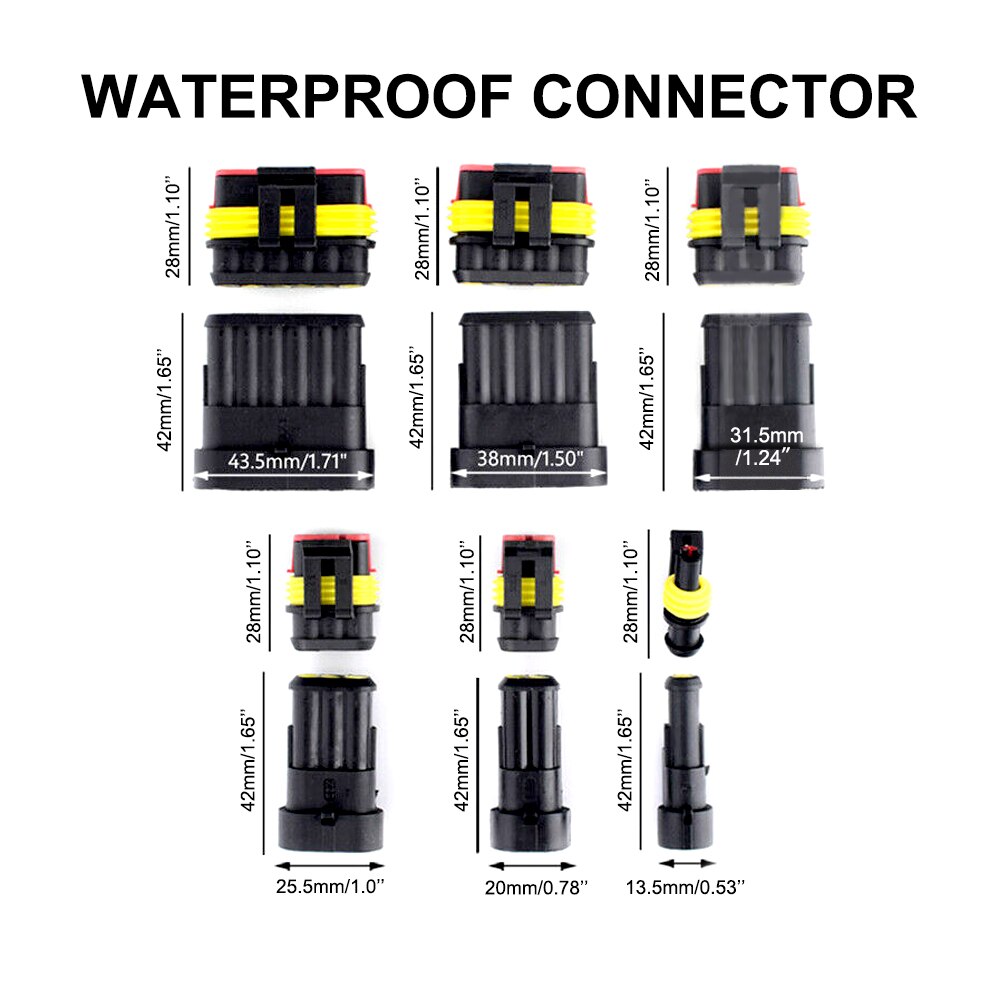 708Pcs 12V Waterproof Car Electrical Wire Connectors Terminals Automotive Electrical Plug Terminals Motorcycle Truck Boats Auto