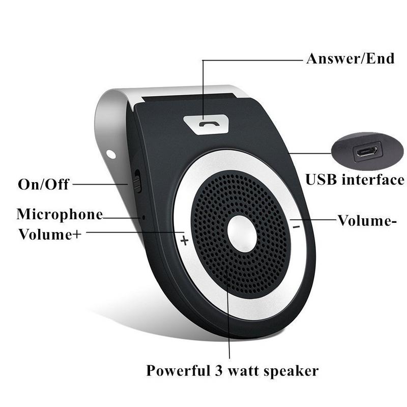 Car kit Bluetooth T821 handsfree speaker bluetooth 4.1 EDR Wireless Car Kit Mini visor can hands free calls