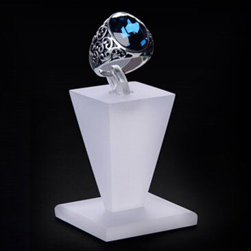 Soporte de exhibición de anillo acrílico, expositor de joyas en 4 colores: Frosted