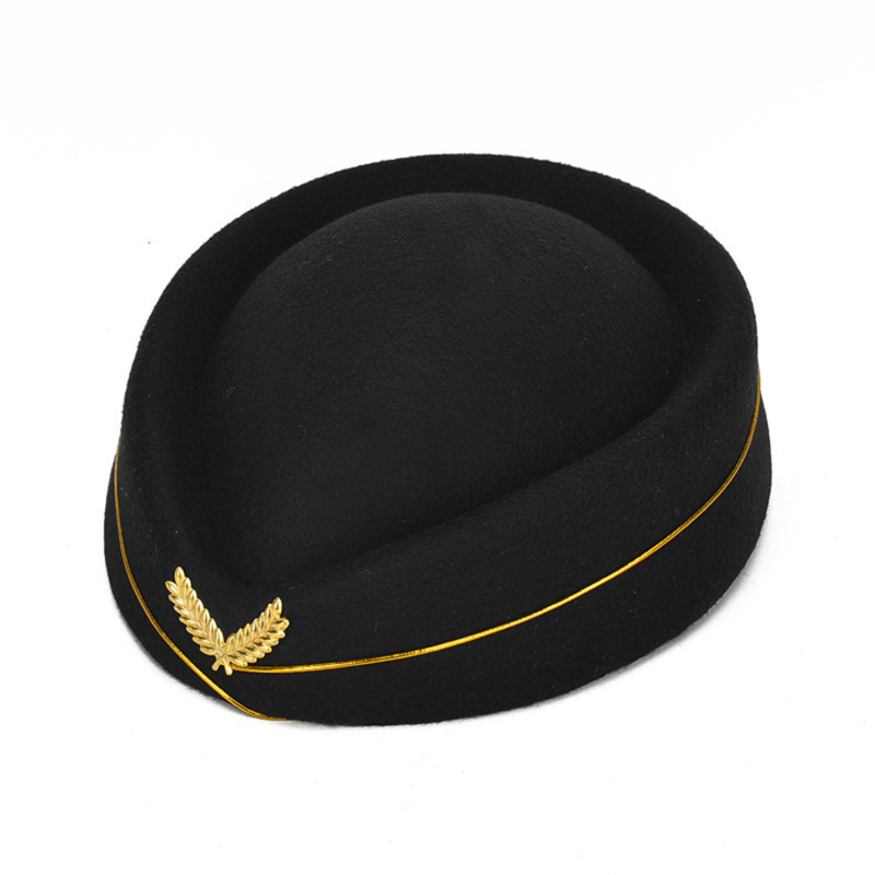 Frauen Flug begleiter Kleidung Zubehör Flug begleiter Kostüm Flug begleiter Hut Stewardess Cosplay Business Uniform: Black