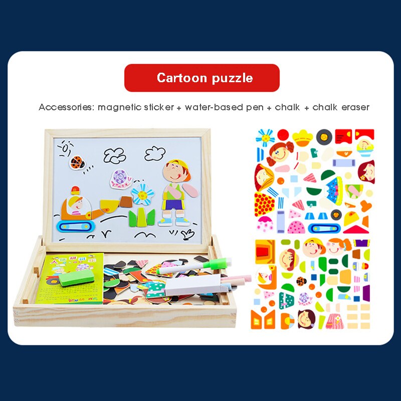 Kinderen Speelgoed Houten Magnetische Puzzel Educatief Speelgoed Kids Tafel Games Fidget Speelgoed Twee Stijlen En 8 Patronen Voor Uw keuze: Puzzle 4