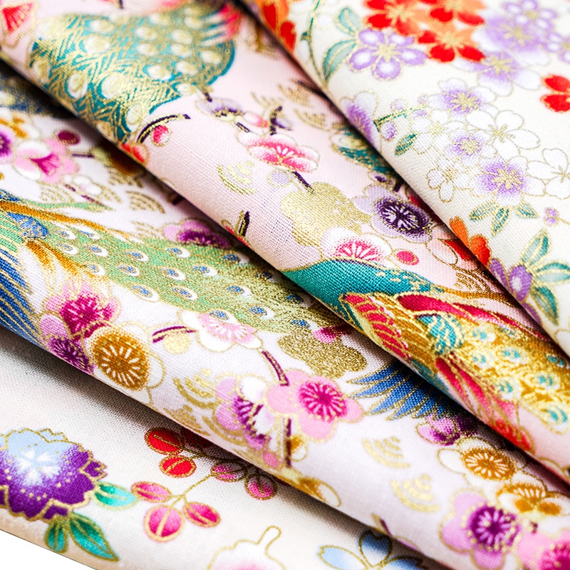 Tissu en coton Bronze Style japonais Kimono tissu pour vêtement et robe de femme et bricolage TJ8692