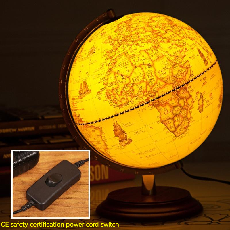 20/25cm rétro LED monde terre Globe carte 360 degrés rotatif monde géographie carte tout en anglais bureau décoration lampe de Table