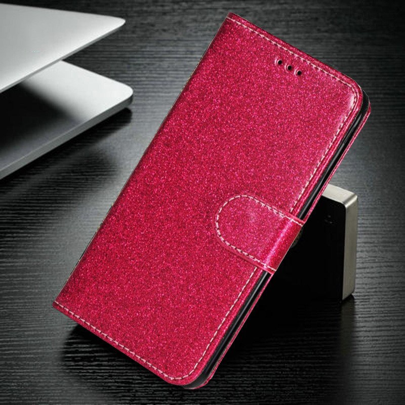 Voor Huawei Ascend G8 GX8 RIO-L01 RIO-L02 5.5 &quot Bling Glitter Leather Case Klassieke Flip Stand Wallet Cover: Rose