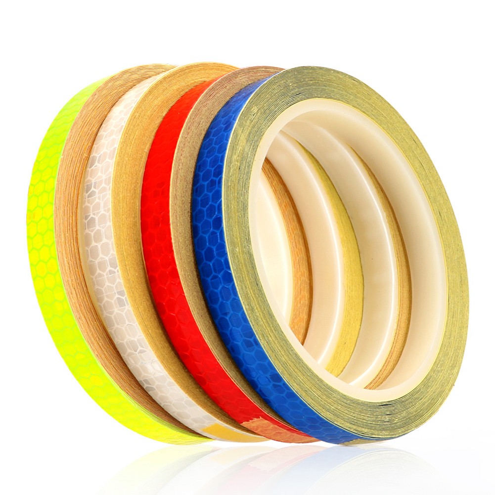 8m Reflektierendes Klebeband PVC Fahrradräder Reflektieren Fluoreszierender Aufkleber Fahrrad Reflektierendes Aufkleberstreifenband Für Radfahren Warnung Sicherheit