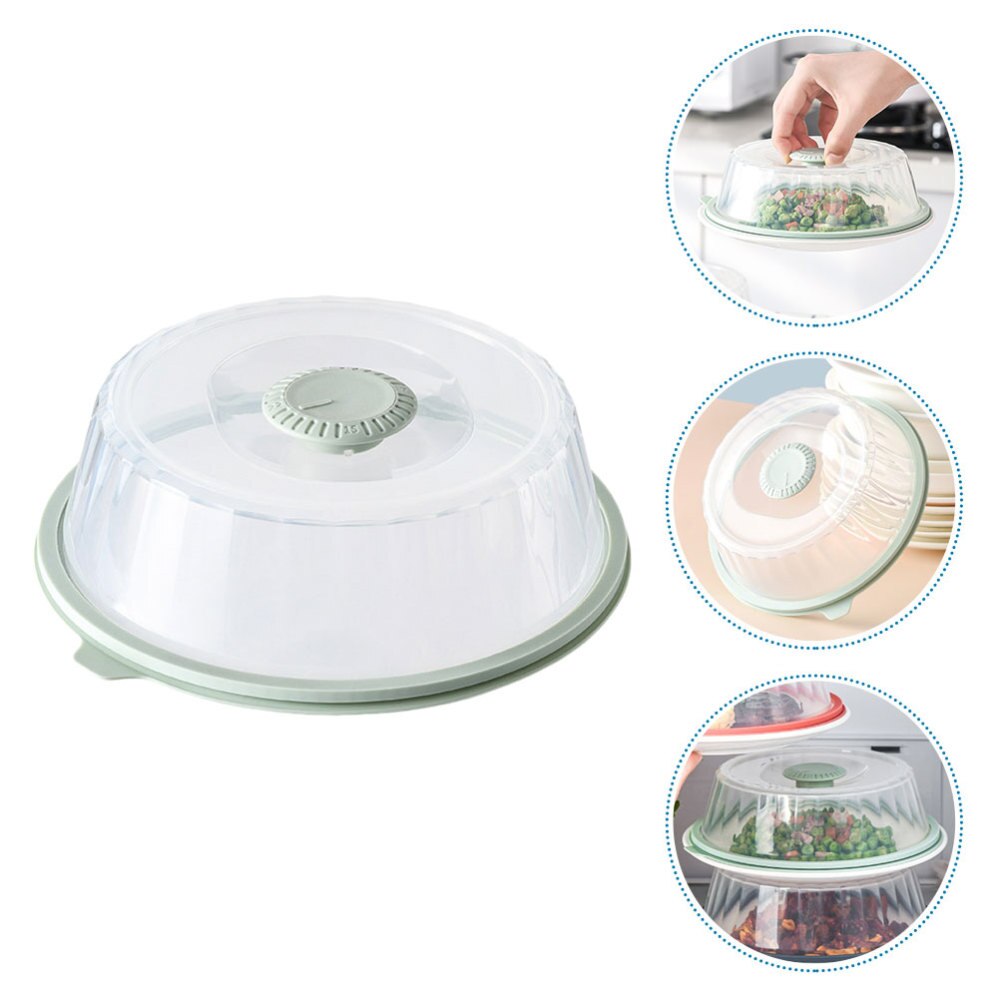 1pc Microwave Oven Food Cover Practical Dish Cover Oil Prevention Cover: Green