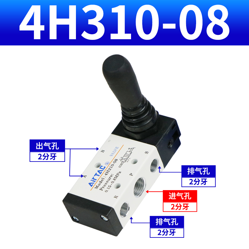 Pneumatische Air Hand Regelventil 5/3 Weg 5/2 Weg 4H210-06 4HA210-08 4H310-08 4HA33010 Frühling Rückkehr Control Manuelle Ventil: Lila
