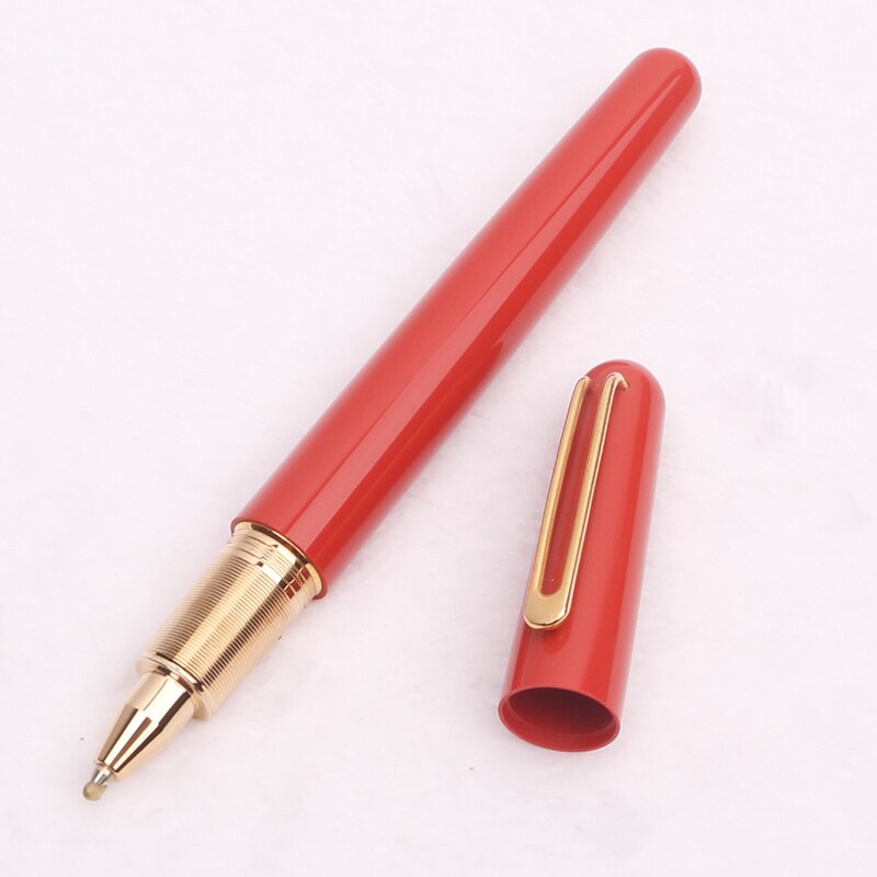 Stylo à bille de luxe MB M rouge en résine précieuse, Gel d'encre noire, recharge sans capuchon, meilleurs stylos à plume avec fermeture à capuchon magnétique: red gold roller