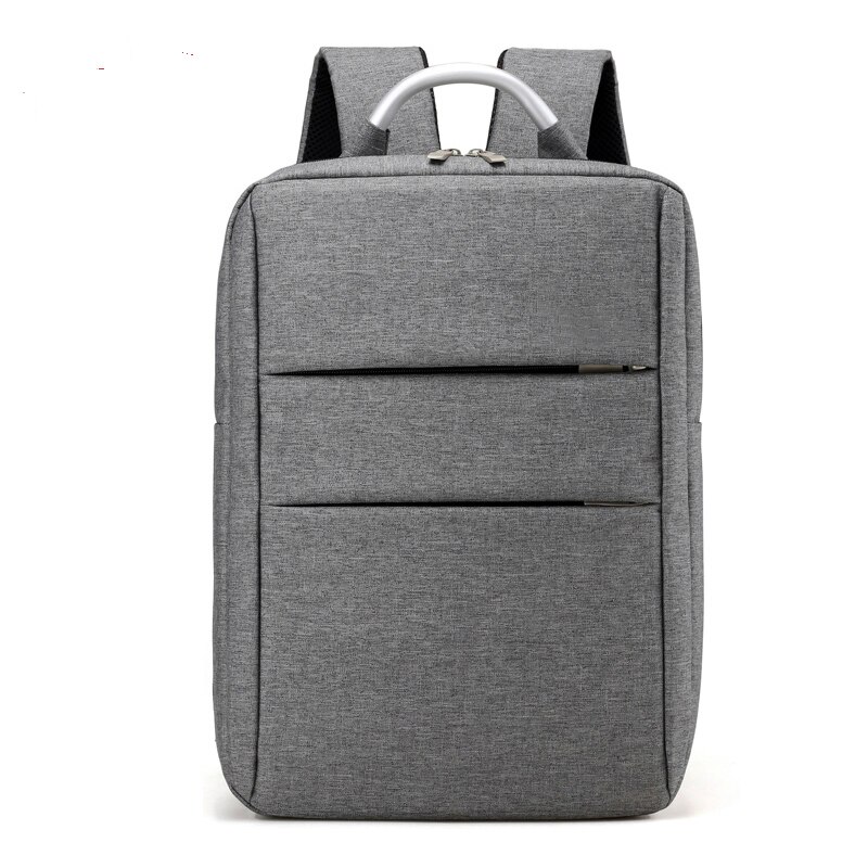 Moda homem duplo zíper mochila masculino negócios portátil mochilas de alta capacidade trave mochila saco de metal lidar com sacos