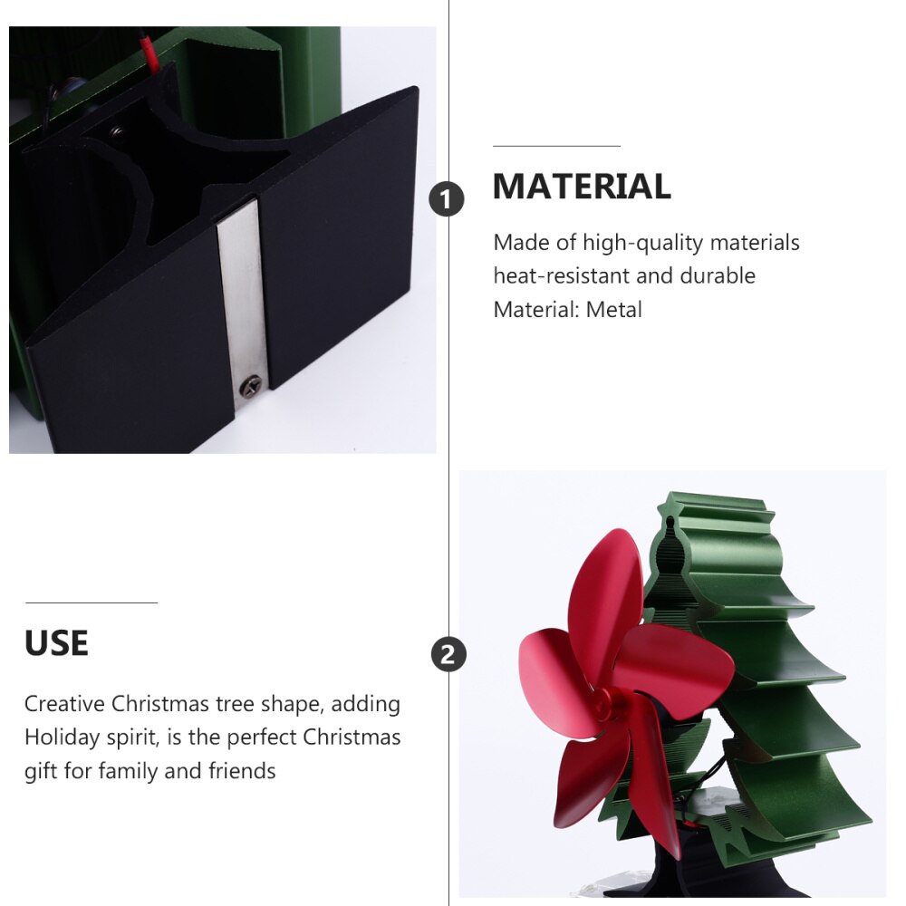Christmas Tree Shaped Fan Fireplace Fan Thermal Power Fan Heat Energy Drive Fan