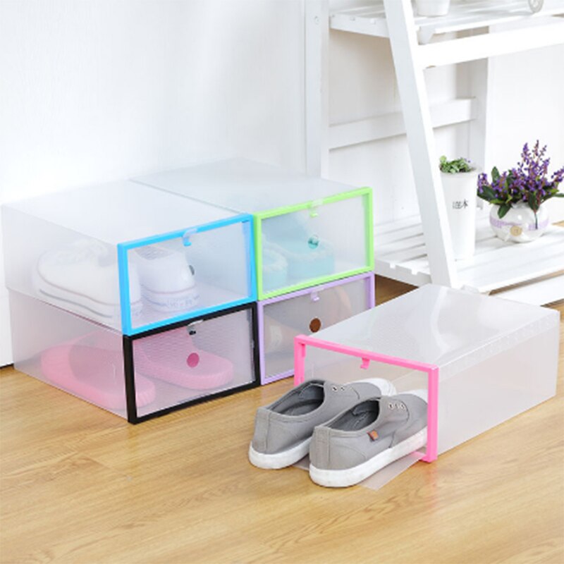 Verdickt kristall transparente farbe schuh Kasten PP kunststoff DIY klapp schublade schuh lagerung Kasten haushalt schutt lagerung A11342