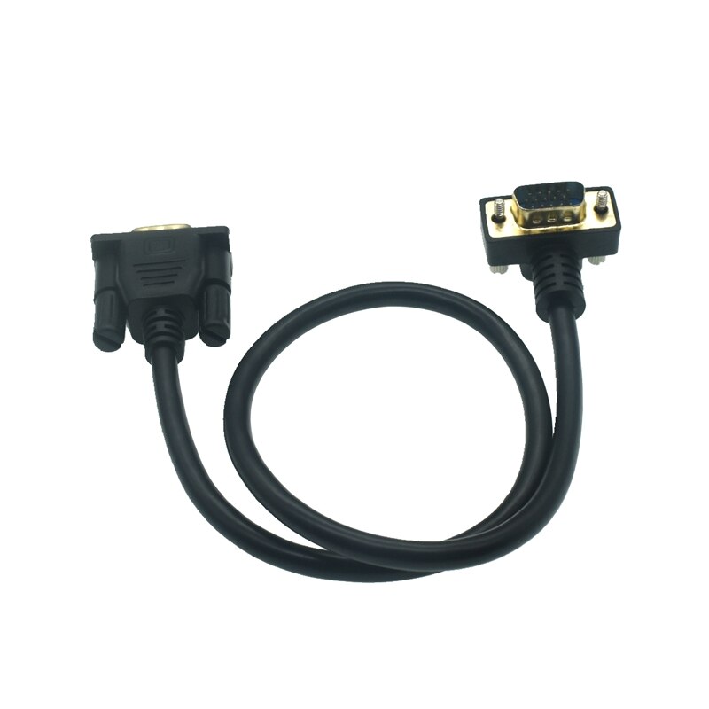 10M 5M 3M 0.5M 90° VGA Monitor Right Up &amp; Down Angle Male To Straight Male Adapter Cable For Projector Computer Monitor HDT