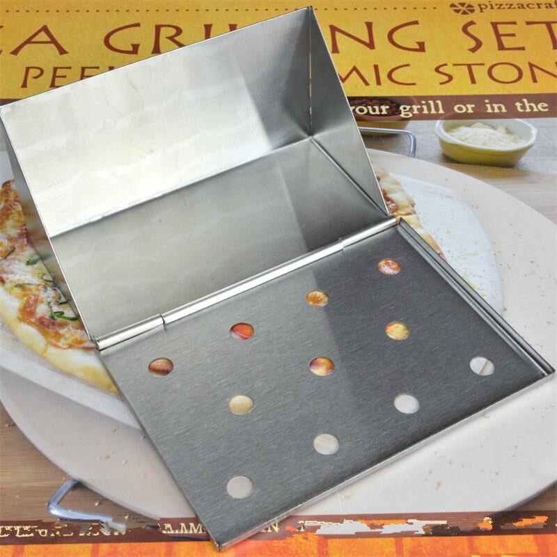 Boîte de fumeur pour Grill à gaz en forme de V, en acier inoxydable, pour BBQ court, saveur de jardin, copeaux de bois, accessoires de Barbecue, 6.14 pouces