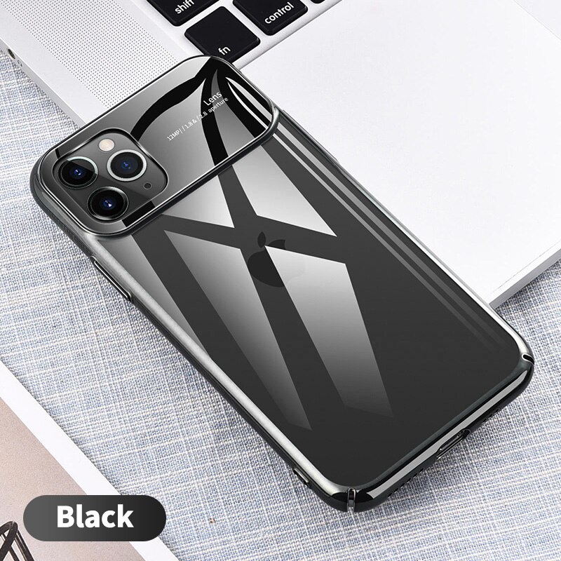 KUULAA For iPhone 11 Pro Max Case Luxury Mirror Glass Phone Case i Phone 11 ProMax Shockproof Back Cover For iPhone 11Pro Max: For 11 Pro Max / Black